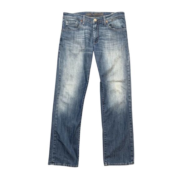 Mavi Jeans Mens 33 Blue Light Wash Zach Regular Rise Straight 5 Pocket Stretch - Picture 1 of 11